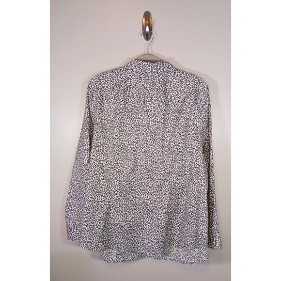 Talbots Leopard Print Mob Wife Non-Iron Long Sleeve Stretch Blouse Size 20W - Picture 3 of 4